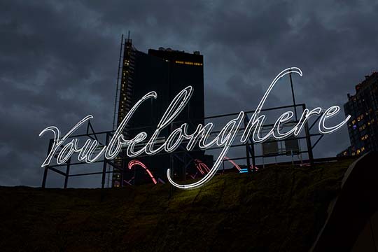 tavares strachan you belong here neon sculpture tavares strachan you belong here neon sculpture